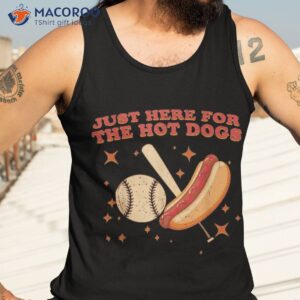 baseball hot dog i m just here for the wieners softball shirt tank top 3