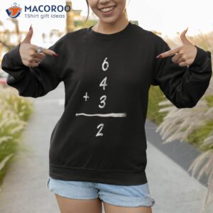 baseball math 6 4 3 2 double play cute shirt softball game sweatshirt