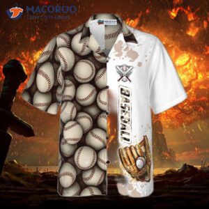 baseball patterned and logoed hawaiian shirt 2