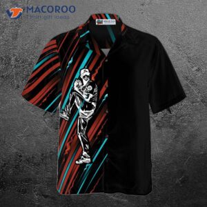 baseball style black and colorful hawaiian shirt 2