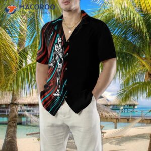 baseball style black and colorful hawaiian shirt 4