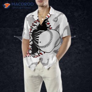 baseball style worn out pattern hawaiian shirt 4