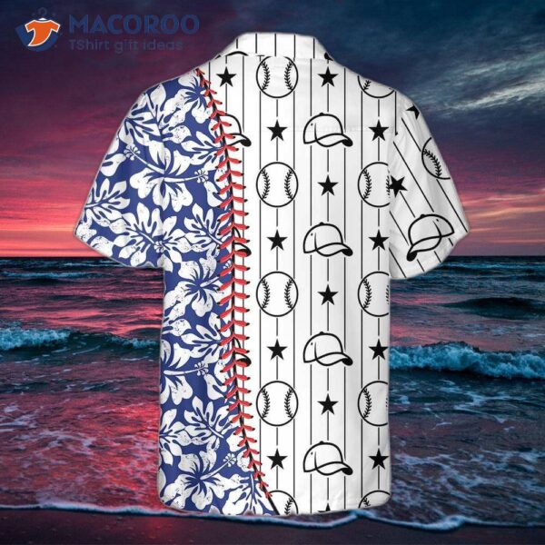 Baseball Tropical Pattern Hawaiian Shirt, Button-up Shirt For And , Cool Gift