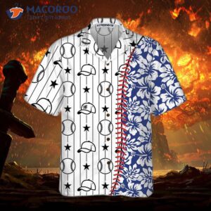 baseball tropical pattern hawaiian shirt button up shirt for and cool gift 2