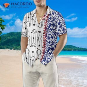 baseball tropical pattern hawaiian shirt button up shirt for and cool gift 4