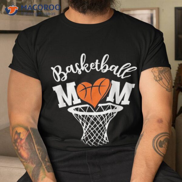 Basketball Mom Cute Novelty Distressed Mother Kids Shirt