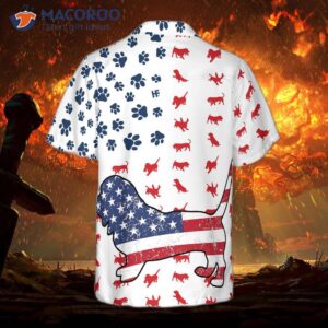 basset hound american flag hawaiian style shirt 1