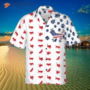 basset hound american flag hawaiian style shirt 2