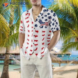 basset hound american flag hawaiian style shirt 4