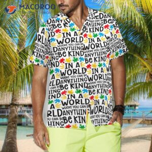 be kind autism multicolor puzzle hawaiian shirt 3