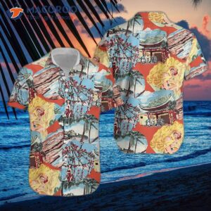 Beach Art Blue And Red Hawaiian Shirts