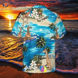 beach hawaii giraffe hawaiian shirt 1