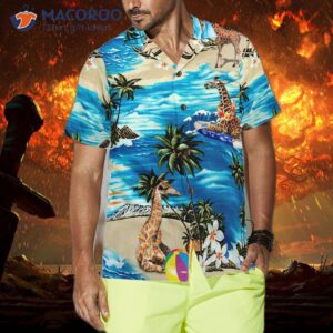 beach hawaii giraffe hawaiian shirt 3