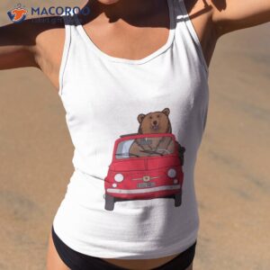 bear in a red fiat 500 shirt tank top 2
