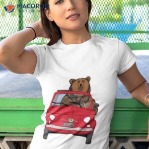 Bear In A Red Fiat 500 Shirt 2 bear in a red fiat 500 shirt tshirt 1