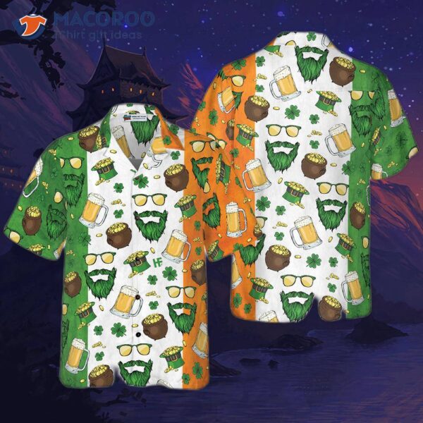 Beard Saint Patrick’s Day Seamless Pattern Hawaiian Shirt