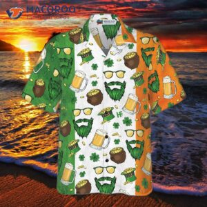 beard saint patrick s day seamless pattern hawaiian shirt 2