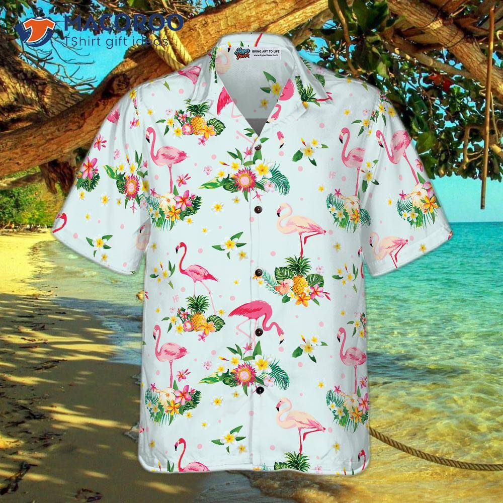 Pink Flamingo Hawaiian Shirt - T-shirts Low Price