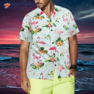 beautiful flamingo hawaiian shirt for 4