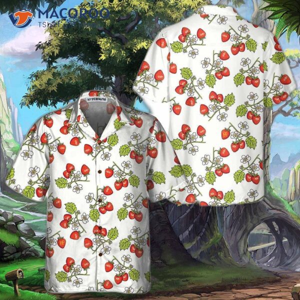 Beautiful Strawberry Seamless Pattern Hawaiian Shirt, Shirt For And , Print