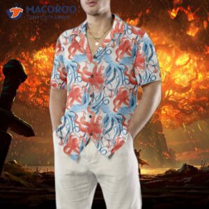 beautiful watercolor octopus seamless pattern hawaiian shirt funny shirt for and 4