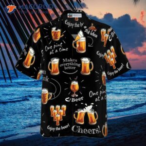 beer born to drink hawaiian shirt 2