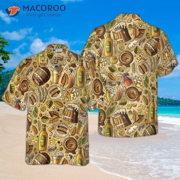 Beer Fest Seamless Pattern Hawaiian Shirt