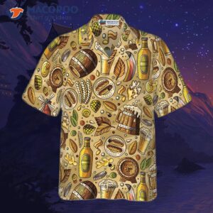 beer fest seamless pattern hawaiian shirt 2