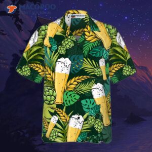 beer hawaiian shirt for lover s aloha shirts green tropical 1