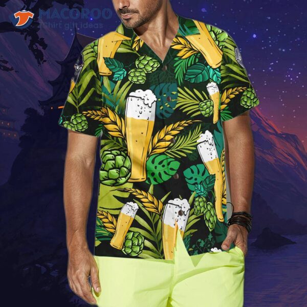 Beer Hawaiian Shirt For , Lover’s Aloha Shirts, Green Tropical