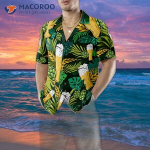 beer hawaiian shirt for lover s aloha shirts green tropical 4