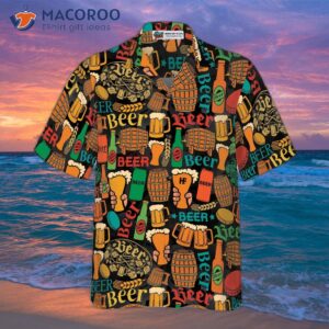 beer mug pattern hawaiian shirt 2