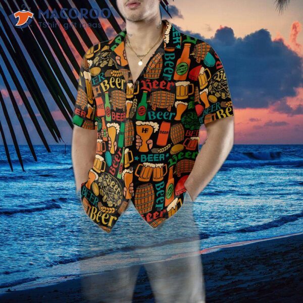 Beer Mug Pattern Hawaiian Shirt