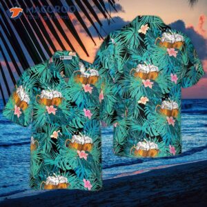 Beer-themed Tropical Hawaiian Shirt