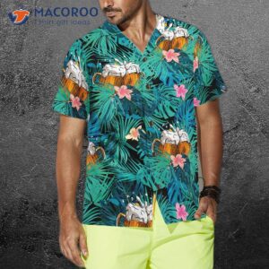 beer themed tropical hawaiian shirt 3