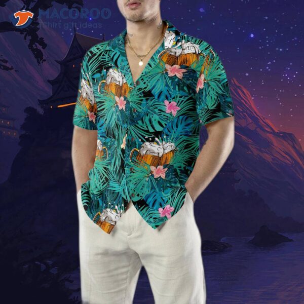 Beer-themed Tropical Hawaiian Shirt