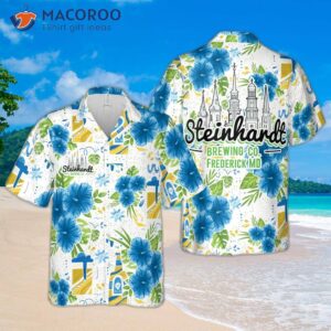 Beer With A Tropical Flower Pattern Hawaiian Shirt