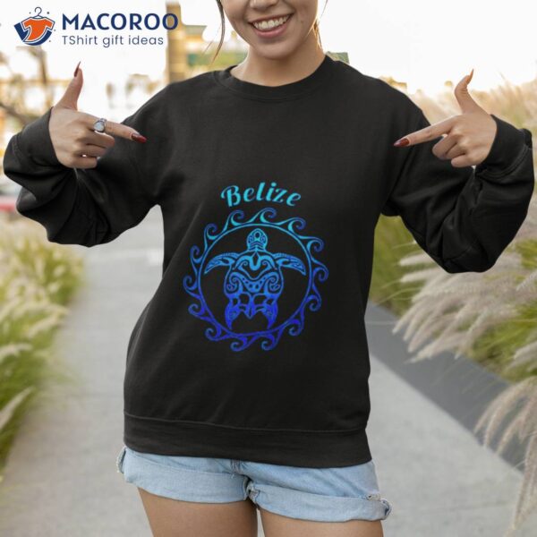 Belize Ocean Blue Tribal Turtle Shirt