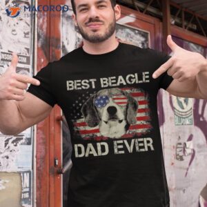 Best Beagle Dad Ever Tshirt Dog Lover American Flag Gift Shirt
