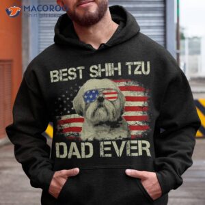 Best Shih Tzu Dad Ever Tshirt Dog Lover American Flag Gift Shirt