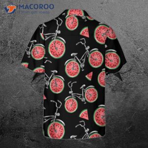 bicycle with watermelon wheels hawaiian shirt funny cycling shirt for and 1