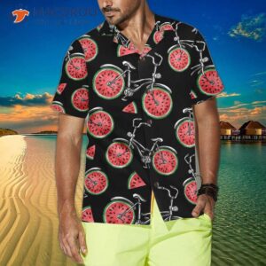 bicycle with watermelon wheels hawaiian shirt funny cycling shirt for and 3