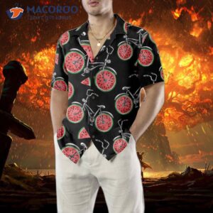 bicycle with watermelon wheels hawaiian shirt funny cycling shirt for and 4