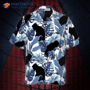 bigfoot and the blue leaves hawaiian shirt white navy tropical floral shirt for 2