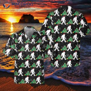 bigfoot for christmas hawaiian shirt funny xmas gift idea 0