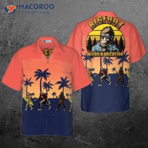 bigfoot needs a vacation and hawaiian shirt vintage dawn palette tropical surfer shirt 0