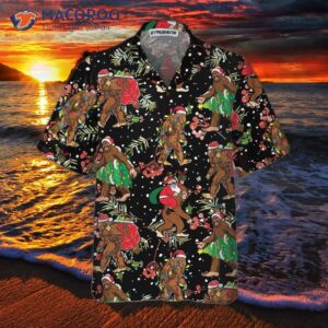 bigfoot santa claus with a christmas pattern hawaiian shirt funny gift for 2
