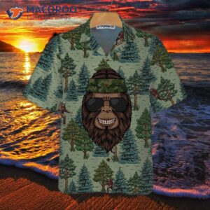 bigfoot saw me camping in a hawaiian shirt funny shirt for and 2