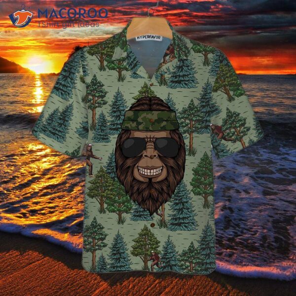 Bigfoot Saw Me Camping In A Hawaiian Shirt; Funny Shirt For And