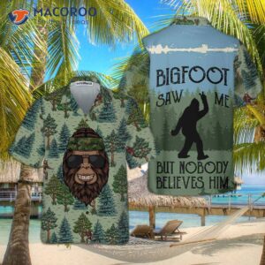 bigfoot saw me camping in a hawaiian shirt funny shirt for and 3